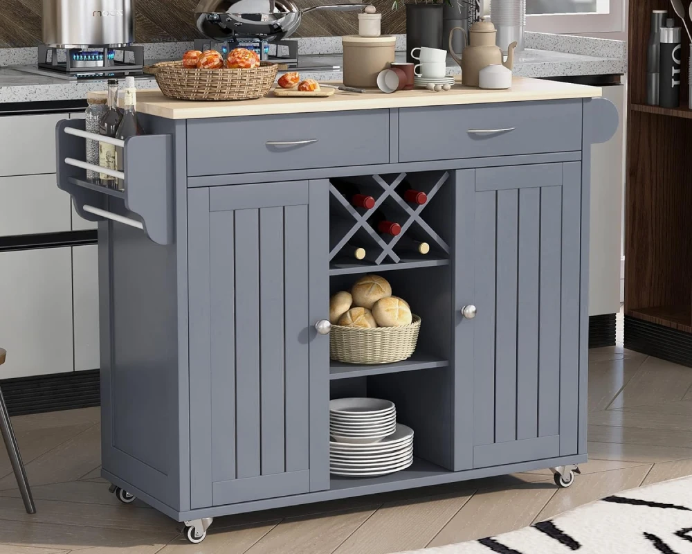 small kitchen cart with storage