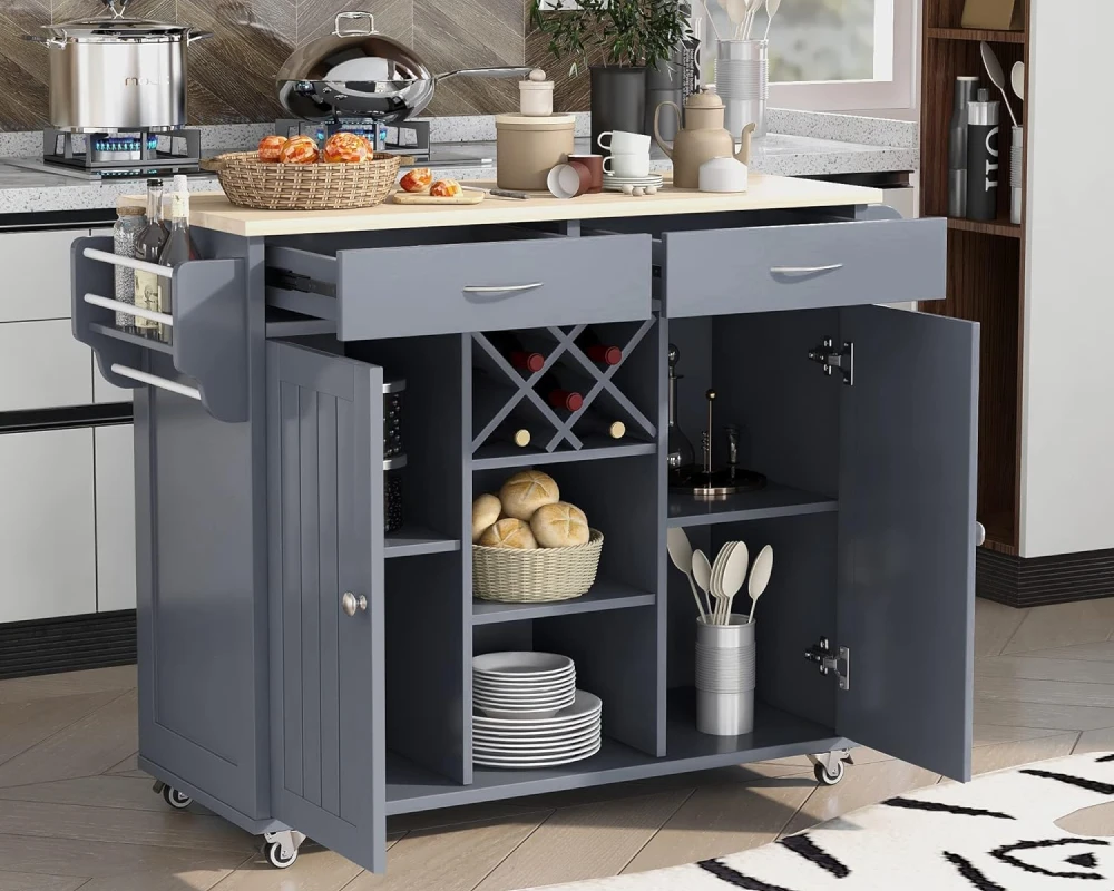 small kitchen cart with storage