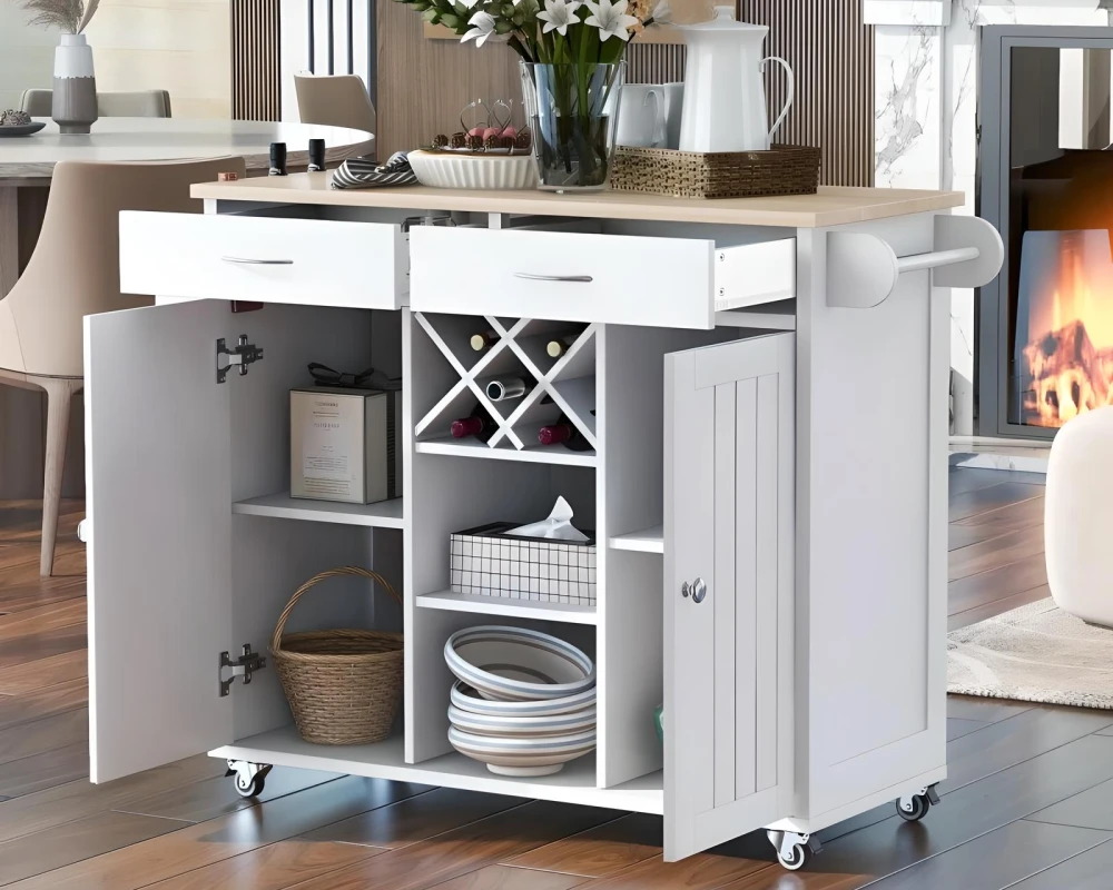 small kitchen cart with storage