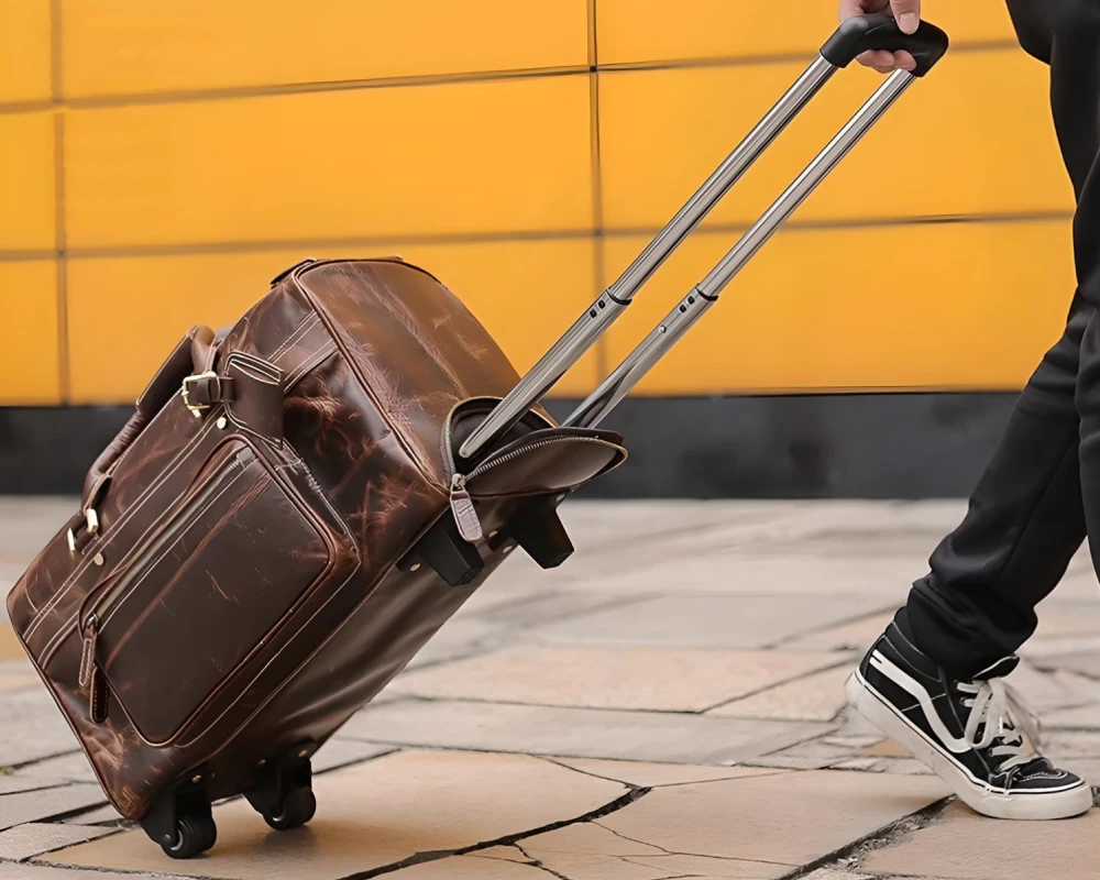 leather mens carry on bag